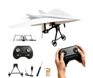 Genérico RC Paper Airplane Kit with Gyro Stabilizer, Remote Control Airplane, DIY RC Airplanes Kit, Foldable Lightweight Glider Tool for Hobbyists and Beginner Flyers (One Battery)
