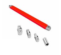 Genérico Reaches the Bolt Nothing Else Can,Zeros-Degree Offset Extension,15-Inch Impact Ready Tight Reach Tool,1/4", 3/8" & 1/2" Drive Adapters for Automotive Repair Mechanical (red)