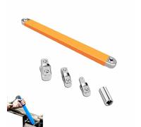 Genérico Reaches the Bolt Nothing Else Can,Zeros-Degree Offset Extension,15-Inch Impact Ready Tight Reach Tool,1/4", 3/8" & 1/2" Drive Adapters for Automotive Repair Mechanical (orange)