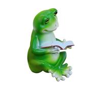 Genérico Reading Frog Statue | Resin, 3.5in X 3.9in X 5.5in, Cute Frog Holding Book | Interior Outdoor Garden Decor, Animal Sculpture | Desk Bookshelf Yard Ornament Collectible Gift
