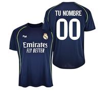 Genérico Real Madrid - Camiseta Personalizable 25/26 | Segunda Equipación Azul Marino | Nombre y Número a Medida | Tejido Técnico Transpirable | Oficial para Fans (FR/ES, Letras, M, Regular, Regular)