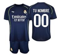 Genérico Real Madrid - Kit Camiseta + Pantalón 25/26 | Segunda Equipación Azul Marino | Camiseta Personalizable con Nombre y Número | Tejido Técnico Transpirable (10 años, azul, Regular)