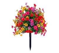 Genérico Realistic Artificial Outdoor Flowers, UV Resistant ABS Fake Plants, Ground Stake Floral Decor, Weatherproof Garden Accents, Maintenance Free Exterior Greenery