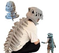 Genérico Realistic Dinosaur Skeleton Costume Set, Dinosaur Skull Headpiece and Spine Costume for Adults Teens (S)