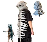 Genérico Realistic Dinosaur Skeleton Costume Set, Dinosaur Skull Headpiece and Spine Costume for Adults Teens (L)