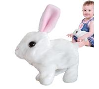 Genérico Realistic Interactive Bunny Plush - 16x9x16cm Realistic Interactive Plush Figure Toy Cute Stuffed Bunny - Handy To Carry Rabbit Electronic Pet For Kids, Jumping, Twitching, Shaking Ears