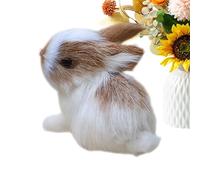 Genérico Realistic Rabbit - Miniatures Plush Rabbit Realistic Figurines | Bunny Simulation Stuffed Animals | For Home Easter Party Shower Nursery Desktop Bedside Shelf TV Cabinet Windowsill, Cute