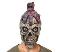 Genérico Realistic Skull, Creepy Skeleton Head Covering, 11x8 Inches Latex Gear with Moving Jaw, Scary Bone Costume Accessory, Gothic Headpiece with Hollow Design, Horror Prop for Haunted House