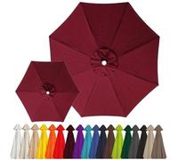 Genérico Recambio de Tela para Sombrilla Exterior 2.7m / 3m, Cubierta Profesional de Poliéster para 6 u 8 Varillas, Toldo de Repuesto Grueso y Lavable para Jardín y Terraza (Solo Tela)