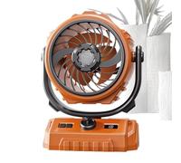 Genérico recargable ventilador camping | 270° Auto oscilación Digital Display 100 velocidades, Tent Fan Light Portable - for Tent Car Travel Camping Outdoor Indoor Home BBQ Fishing