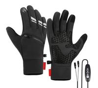 Genérico Rechargeable Heated Gloves, Three Temperature Settings, Touchscreen USB Plug-In Sports Gloves with Pockets, Outdoor Activities Skiing Snowboarding Hunting for Cold Weather Comfort and Warmth