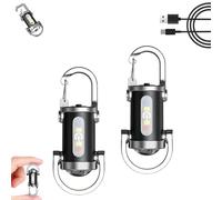 Genérico Rechargeable Keychain Light, Mini Keychains Flashlight Waterproof, Portable Rechargeable Bright Keychain Flashlight, for Hiking, Camping, Outdoor Survival Fishing Climbing (2pcs)