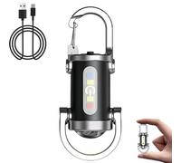 Genérico Rechargeable Keychain Light, Portable Rechargeable Bright Keychain Flashlight, Mini Keychains Flashlight Waterproof, Portable Keyring Torch, for Outdoor Survival Fishing Climbing (Black)