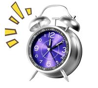 Generico Rechargeable Metal Body Timepiece With Twin Bell | Old Fashioned Alarm Clock, Desk Classic Analog Alarm Clock For Dorm Travel Bathroom Girls Teens Kids Boys