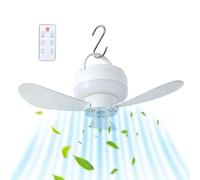 Genérico Rechargeable, USB 1800mAh Battery Powered Long Tail Portable with Light Design, 3 Speed Cooling, Rechargeable for Camping Patio RV Garage Balcony Outdoor Use