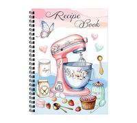 Genérico Recipe Journal, Cooking Planner, Baking Notebook, Spiral Bound 100 Sheets, Handwritten Cookbook Organizer, Ideal for Kitchen Daily Use, 5.83x8.27 Inches, White Color, 1 Piece