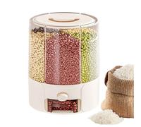 Genérico Recipiente para Arroz - Cubo Giratorio Para Arroz - Barril Sellado Anti Insectos Anti Humedad Alimentario Con Divisores Para Granos Legumbres Cereales Snacks Mascotas Uso En Cocina