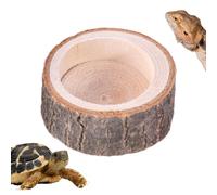 Genérico Recipiente para Comida De Tortugas | Cuenco para Alimentar Reptiles,Taza con Textura de Madera Accesorios de Hábitat para Lagartos Ermitaño Dragón Barbudo Rana Gecko Serpiente y Anfibios