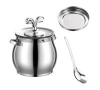 Generico Recipiente para grasa para tocino - Reducción inoxidable con colador y espátula - Mango conservador de, para despensa encimera frigorífico, hornillo, horno, cocción y fritura