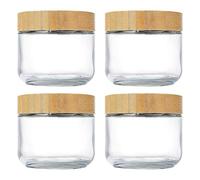 Genérico Recipientes de vidrio para avena durante la noche con - 4 frascos herméticos de ancha de 10 oz, botes a prueba de fugas | Almacenamiento de preparación de comidas para yogur, avena