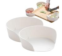 Genérico Recipientes Para Preparación De Comidas - 2 Piezas Recipiente Para Ingredientes Picados - Grandes Cuencos de Mezcla para Cocina Interior y Exterior Ingredientes Carne Verduras Frutas Cortar