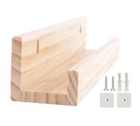 Genérico Record Display Wall Mount - Modern Wooden Album Shelf, Mounted Holder Rack, Space Saving Music Storage System | Vinyl Collection Showcase, Living Room Decor, Organizer, Creative Interior