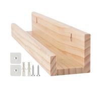 Genérico Record Display Wall Mount, Wooden Rack Wall Stand, Floating Shelf for Music Collection, Study Room, Ideal for Magazines, Albums, Decorative Storage, 11.81x2.36x1.97 Inches