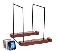 Genérico Record Holder Stand - 7.67x7x7.8in Solid Wood Frame, Album Showcase, Vinyl Organizer for Collections Gift | Durable Easy Install Stylish Furniture Piece Modern Interior Design Accessory