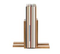Genérico Record Holder Stand, Adjustable Expandable Wooden Organizer, 13.5 Inches Base with Solid Build, Natural Sustainable Wood, Design with Retro Style, Storage Tool for Living Room and Bedroom