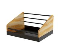 Genérico Record Holder Stand - Wooden Space Saving Organizer | Stable Iron Metal Tabletop Record Album Storage Rack For LP Book File Toy Home Bedroom Living Room Apartment Office Desk Shelf