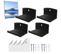 Generico Record Holder Wall Mount | 4 Piece Acrylic Organizer - Record Wall Display - for Album Picture Comic Book Collectibles Kids Bookshelf Bedroom Living Room