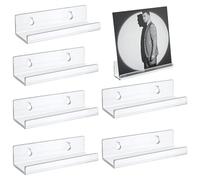 Genérico Record Shelf Wall Mount, Floating Screen Shelves, Acrylic Accounts Bracket, 6pcs Acrylic Recording, 4x1.4x1.2inches for Bathroom, Bedroom, Living Room, Kitchen, Kids Space