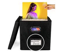 Genérico Record Storage, Vinyl Case, Album Holder with Lid & Handle, Decorative Moving Box, Case For 50+ 12 Pulgadas Records, Gabinete Organizer, Store LP Álbums 13 x 13 x 13 cm
