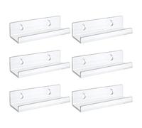 Genérico Record Wall Display | 4inch Floating Book Shelves 10x3.5x3cm/4x1.4x1.2in | 6pcs Record Holder Wall For Records Collector, Home, Artistic Space Display Your Daily LP Listening In Home