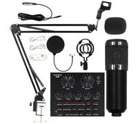 Genérico Recording Sets, Recording Microphone Set, Professional Live Streaming Equipment, User Friendly Live Streaming Kit, Recording Studio Supplies for Anchors, Singers, Black, Gold