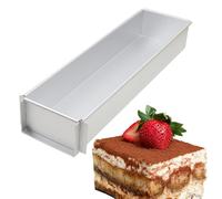 Genérico Rectangle Cake Mold - 15.74x3.93x2.36 In Aluminum Alloy Non-Stick | Baking Dish Ice Cream Cake Pan | Mousse Chiffon Cheesecake Pan For Birthday Wedding Homemade Desserts And Party Baking