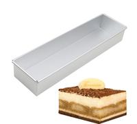 Genérico Rectangle Cake Mold - 15.74x3.93x2.36 In Aluminum Alloy Non-Stick | Baking Dish Ice Cream Cake Pan | Mousse Chiffon Cheesecake Pan For Birthday Wedding Homemade Desserts And Party Baking