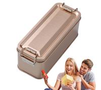 Genérico Rectangulares De Metal Para Cajas De Lata - Contenedor De Almacenamiento A Prueba De Polvo Con Tapa, De Lta Para Galletas, Lata De Almacenamiento De Metal Decorativa, Contenedor De Almacen