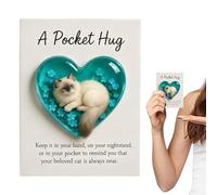 Generico Recuerdo conmemorativo para gatos - Recuerdo motivacional en forma de corazón - Decoración de mesa para gatos con postal, para amantes de los animales, simpatía estímulo librería mesita de
