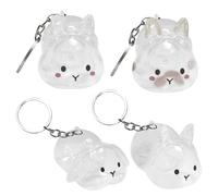 Generico Recuerdo conmemorativo para pelo de mascotas, 4 piezas de colgante recuerdo, recipiente transparente con forma de conejo para cumpleaños, viajes, casa organizar