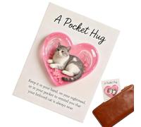 Generico Recuerdos de temática de gato | Linda tarjeta de adorno de corazón | Postales inspiracionales de gato - Para mujeres, niñas, adolescentes, Navidad, vacaciones, condolencias, aliento apoyo
