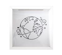 Genérico Recuerdos Viaje - 20x20x4.5cm, 400g Marco Boletos Con Ranura | Tema Espacial Almacenaje Con Gancho - Para Fotos Museo Memorial Concierto Pared Mesa Accesorios