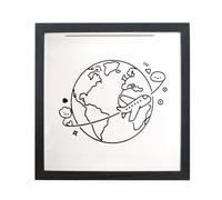 Genérico Recuerdos Viaje - 20x20x4.5cm, 400g Marco Boletos Con Ranura | Tema Espacial Almacenaje Con Gancho - Para Fotos Museo Memorial Concierto Pared Mesa Accesorios