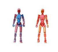 Genérico Red and Black T13 Action Figure Set,Titan 13 Action Figures with Weapons,Titan Lucky 13 Actions Figure 3D Printed Multi-Jointed Movable Toy