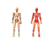 Genérico Red and Black T13 Action Figure Set,Titan 13 Action Figures with Weapons,Titan Lucky 13 Actions Figure 3D Printed Multi-Jointed Movable Toy