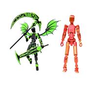 Genérico Red and Black T13 Action Figure Set,Titan 13 Action Figures with Weapons,Titan Lucky 13 Actions Figure 3D Printed Multi-Jointed Movable Toy