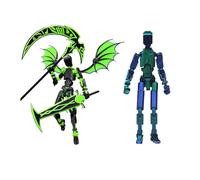 Genérico Red and Black T13 Action Figure Set,Titan 13 Action Figures with Weapons,Titan Lucky 13 Actions Figure 3D Printed Multi-Jointed Movable Toy