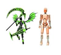 Genérico Red and Black T13 Action Figure Set,Titan 13 Action Figures with Weapons,Titan Lucky 13 Actions Figure 3D Printed Multi-Jointed Movable Toy