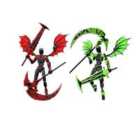 Genérico Red and Black T13 Action Figure Set,Titan 13 Action Figures with Weapons,Titan Lucky 13 Actions Figure 3D Printed Multi-Jointed Movable Toy