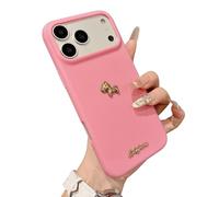 Genérico Red Bottom 3D Gold Lucky Horse Phone Case, 2026 Horse Lunar New Year of The Case for iPhone 13/14/15/16/17 (Pink,14)